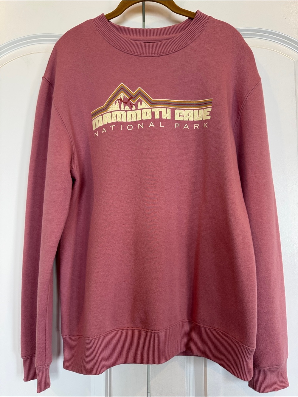 Mammoth Cave National Park Pink Crewneck Sweatshirt Large